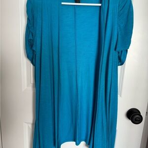 AB Studio Turquoise Open Front Cardigan